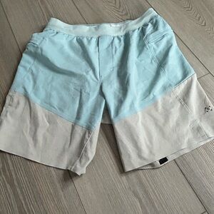 lululemon athletica Light Blue and Gray Swim Trunks